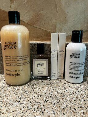 Philosophy Radiant Grace Set of 2 Purse Perfumes, Shower Gel , Perfum, Lotion!